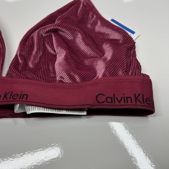 Calvin Klein bra women unlined sans double burgundy bra triangle size XL chic - Picture 12 of 13
